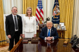 Congresswoman Julie Fedorchak (R-ND) and her husband Mike Fedorchak with President Trump