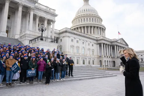 Fedorchak visits with 275+ University of Mary students on the Capitol Steps