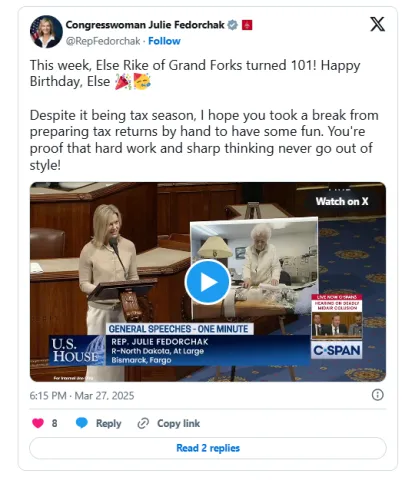 Congresswoman Julie Fedorchak (R-ND) on the House Floor